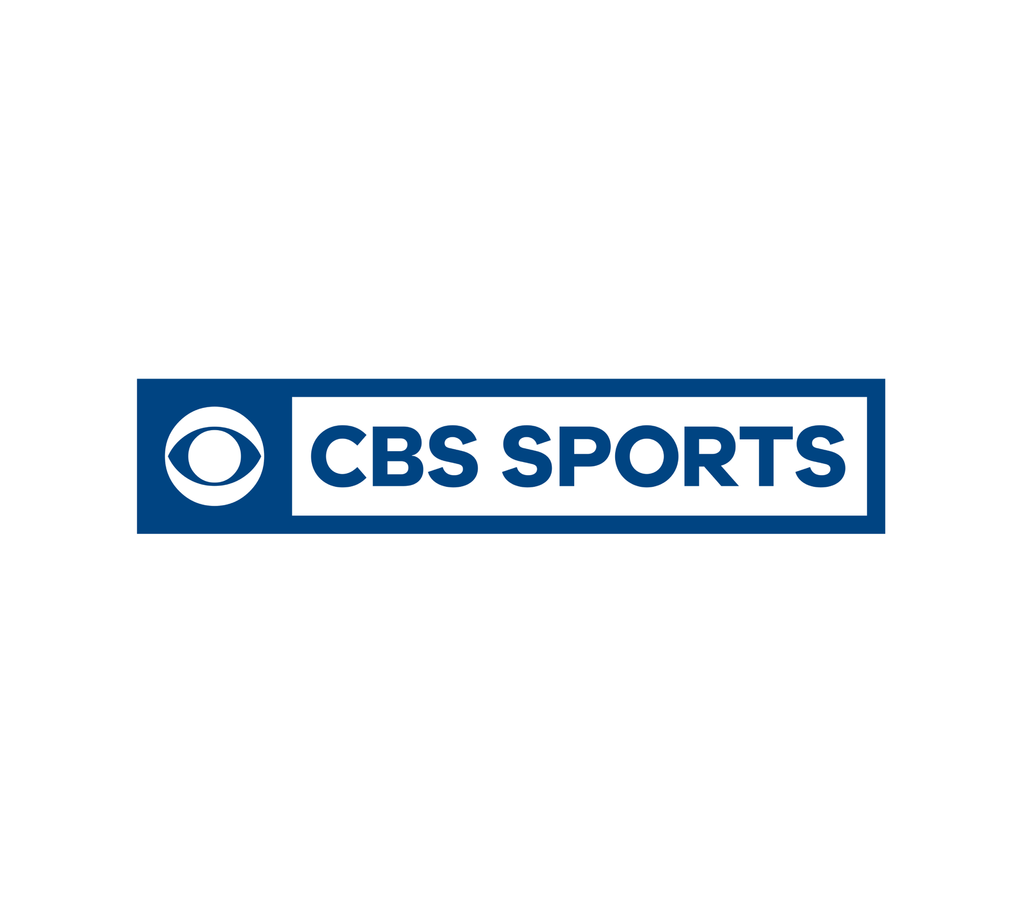 CBS Sports logo, a blue eye symbol beside the words "CBS SPORTS" on white.