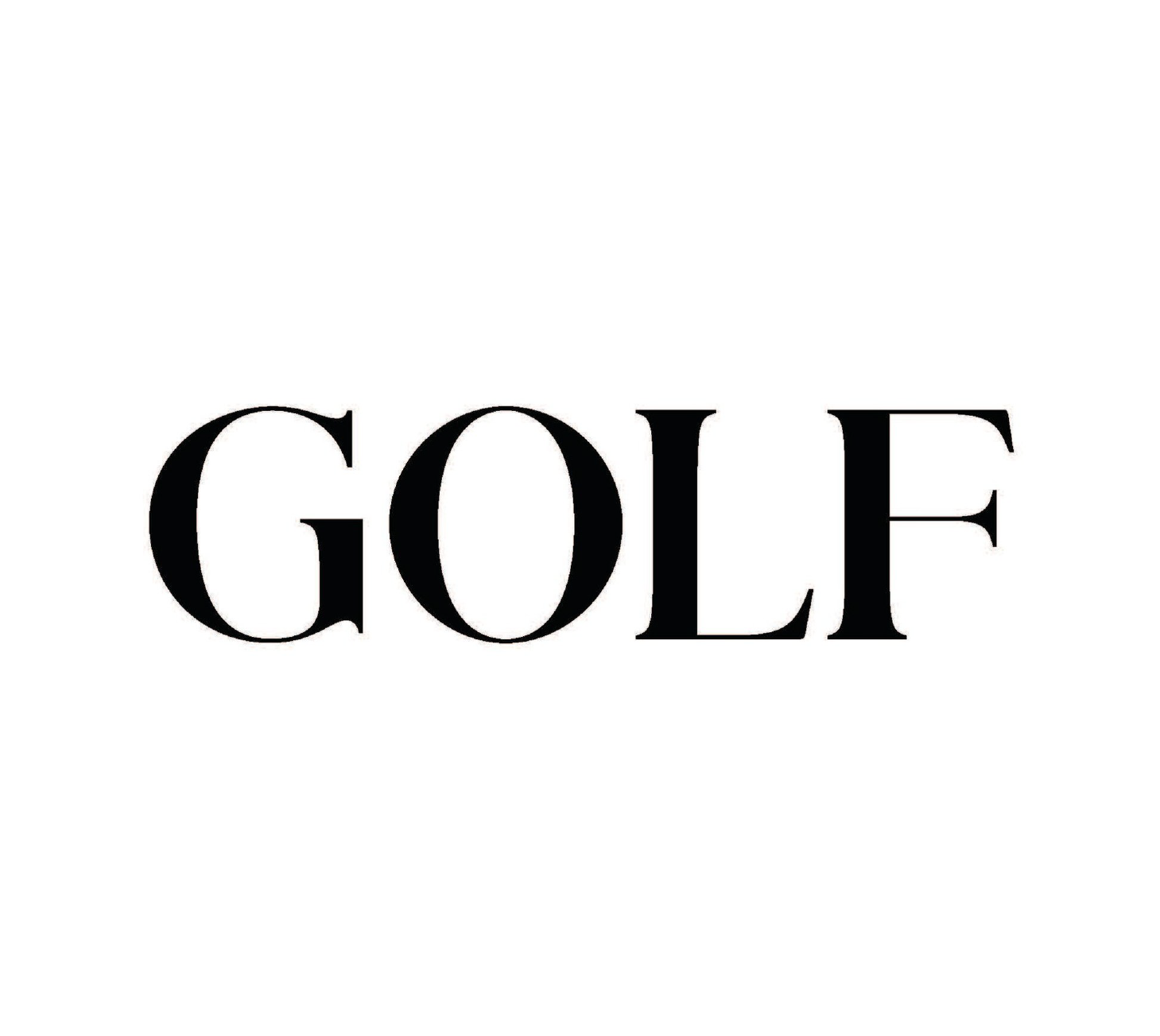 GOLF magazine logo, the word "GOLF" in black serif capitals on white.