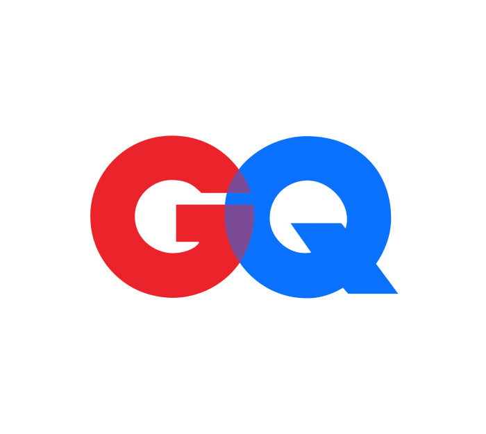 GQ magazine logo with a red G overlapping a blue Q on white.