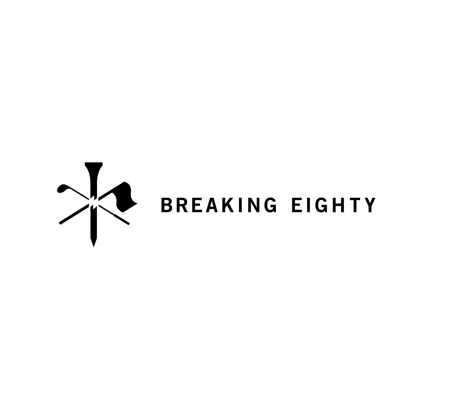 Breaking Eighty logo with a golf tee, crossed club and flag icon beside the words "BREAKING EIGHTY".