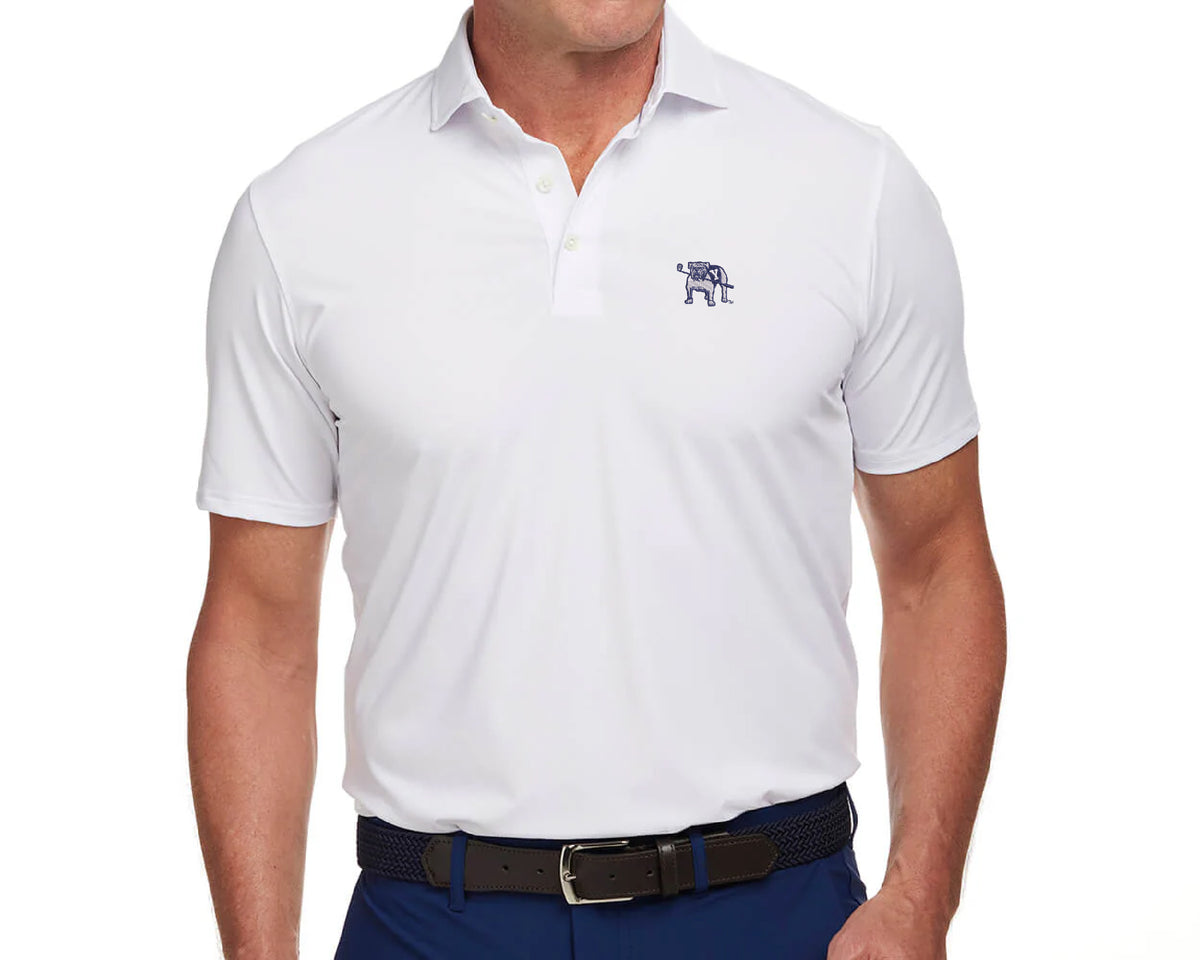 Holderness & Bourne Yale Embroidered White Polo Shirt