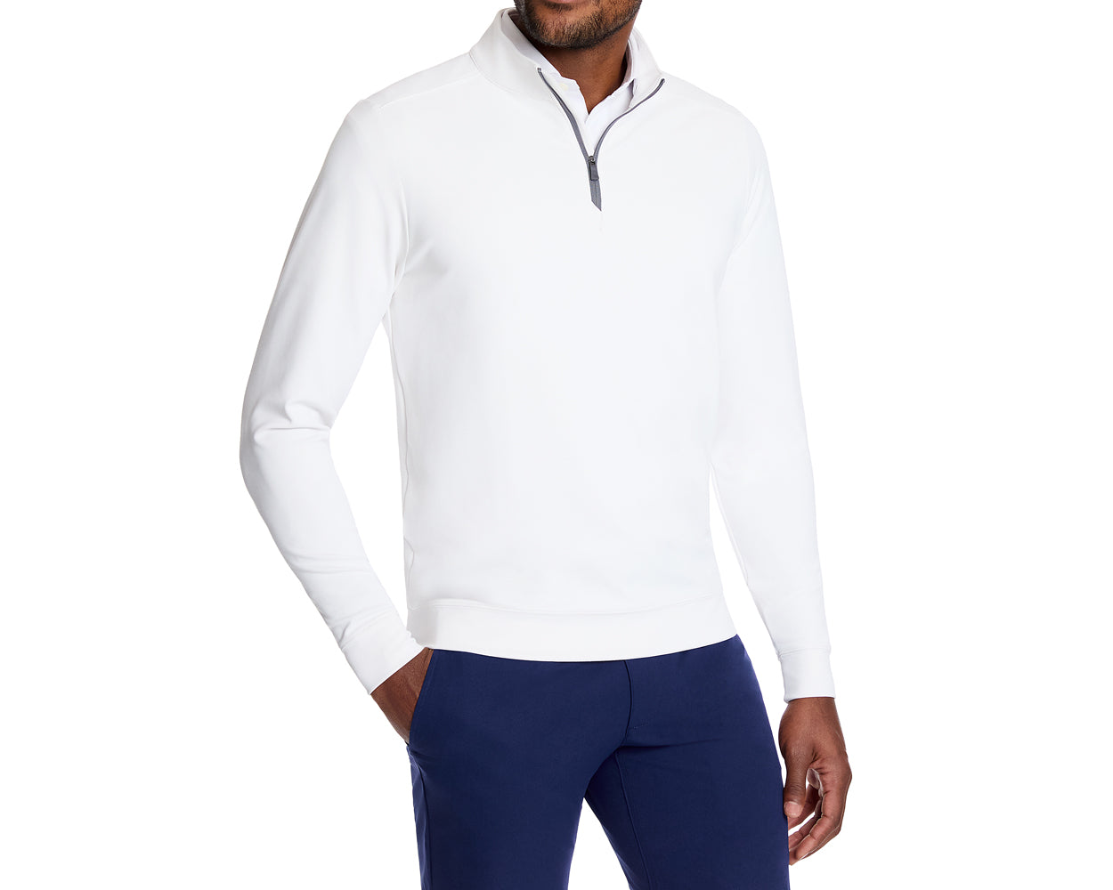 Holderness & Bourne Men’s White Quarter Zip Pullover