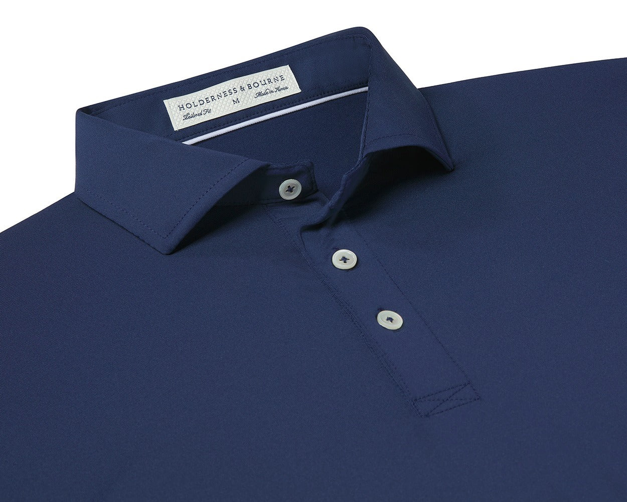 Men's Solid Navy Blue Performance Polo | Holderness & Bourne