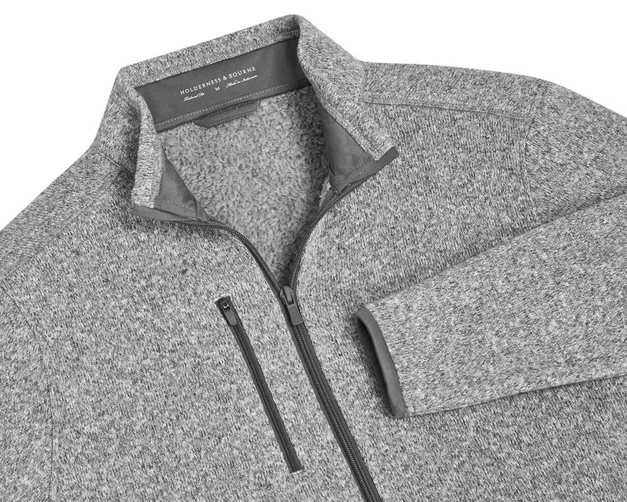Gilet zippé homme en interlock gris chiné Gilet zippé homme en interlock gris chiné