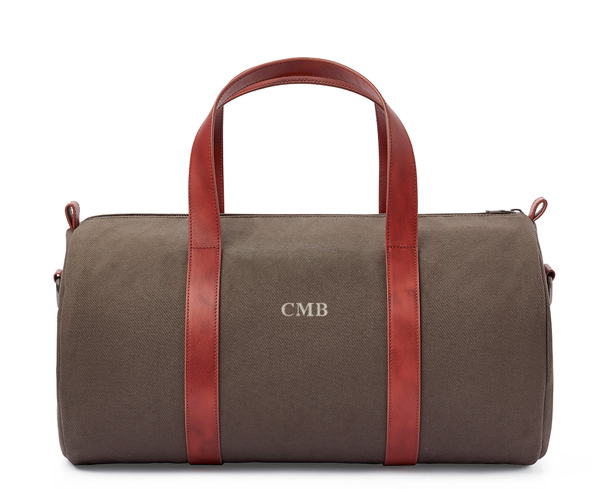The Marston Banker Bag Cotton Twill: Scotch Green with Rye Embroidered Lettering