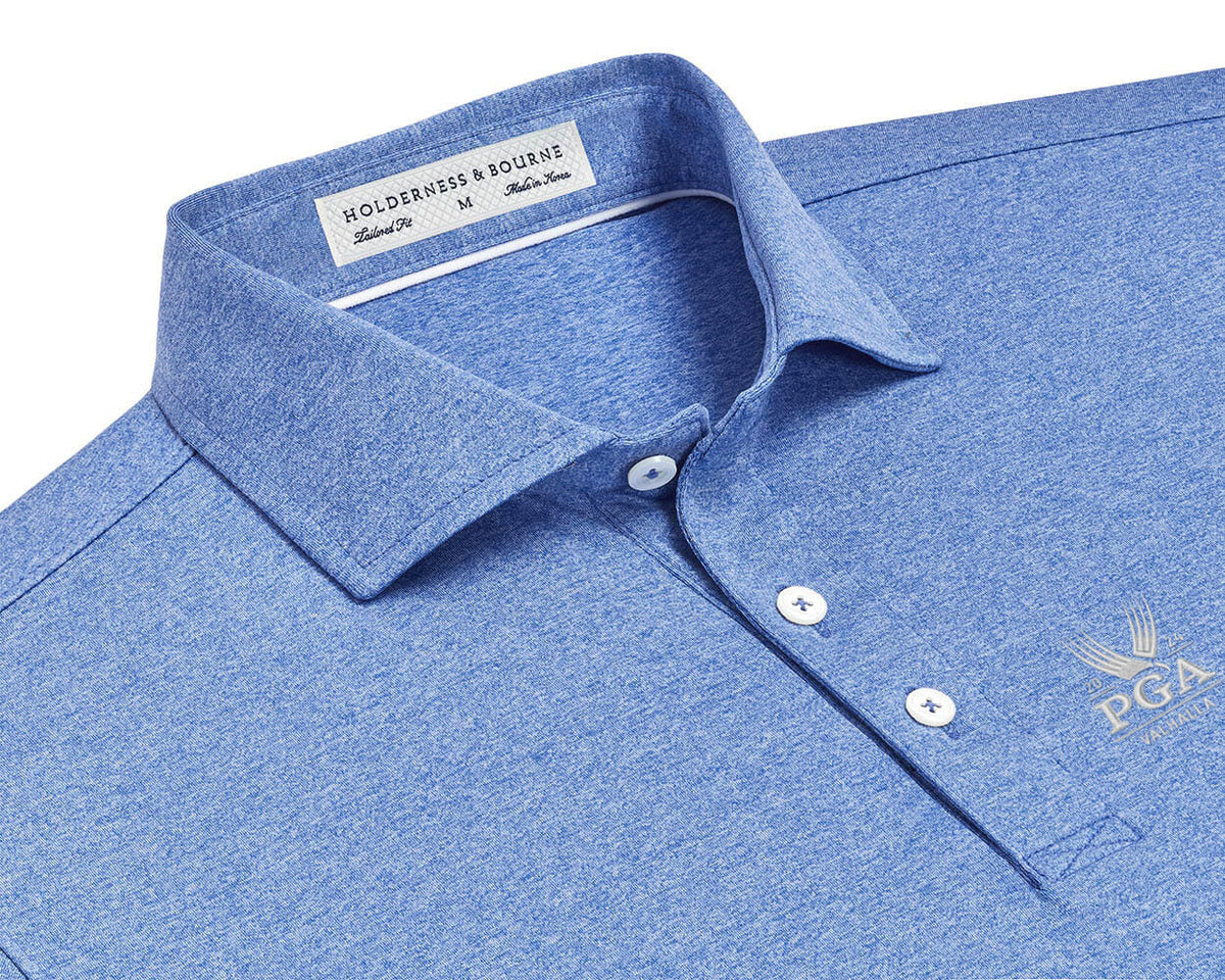 Holderness & Bourne The Anderson 2024 PGA Golf Polo in Heathered Blue
