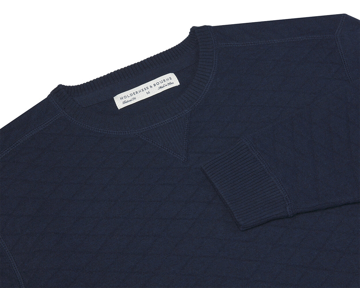 The Ward Crewneck Sweater: Heathered Navy