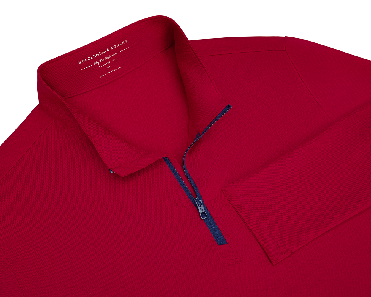 ペルージャTシャツL②リブジャケットL②ネックストラップ④ Men's Red Quarter Zip Pullover | Holderness & Bourne