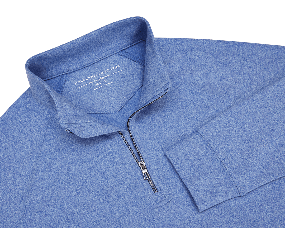 The Westland Boys Quarter-Zip: Heathered Marlin Blue