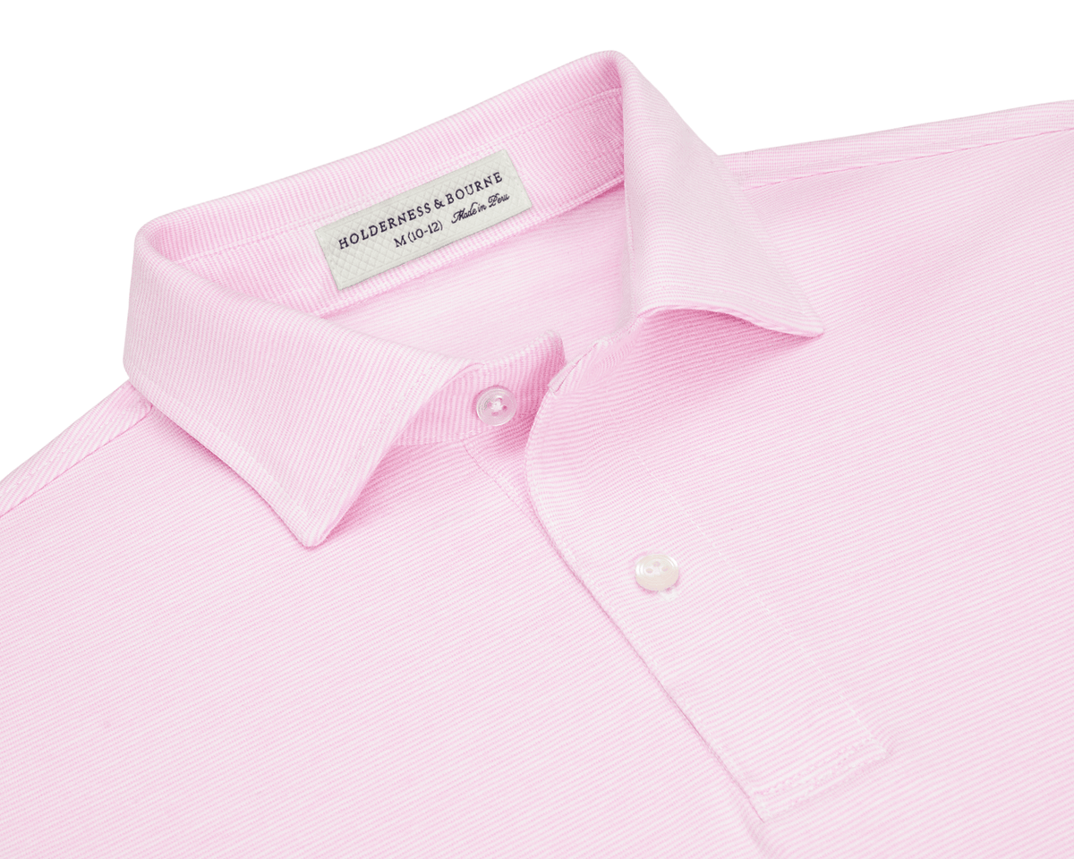 Holderness & Bourne Boy's Pink And White Polo Shirt