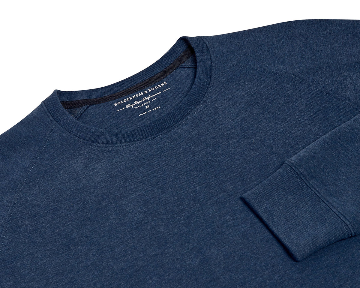 The Kennedy Crewneck: Heathered Atlantic