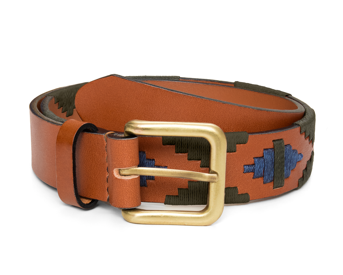 The Barker Belt: Chestnut/Navy/Ivy