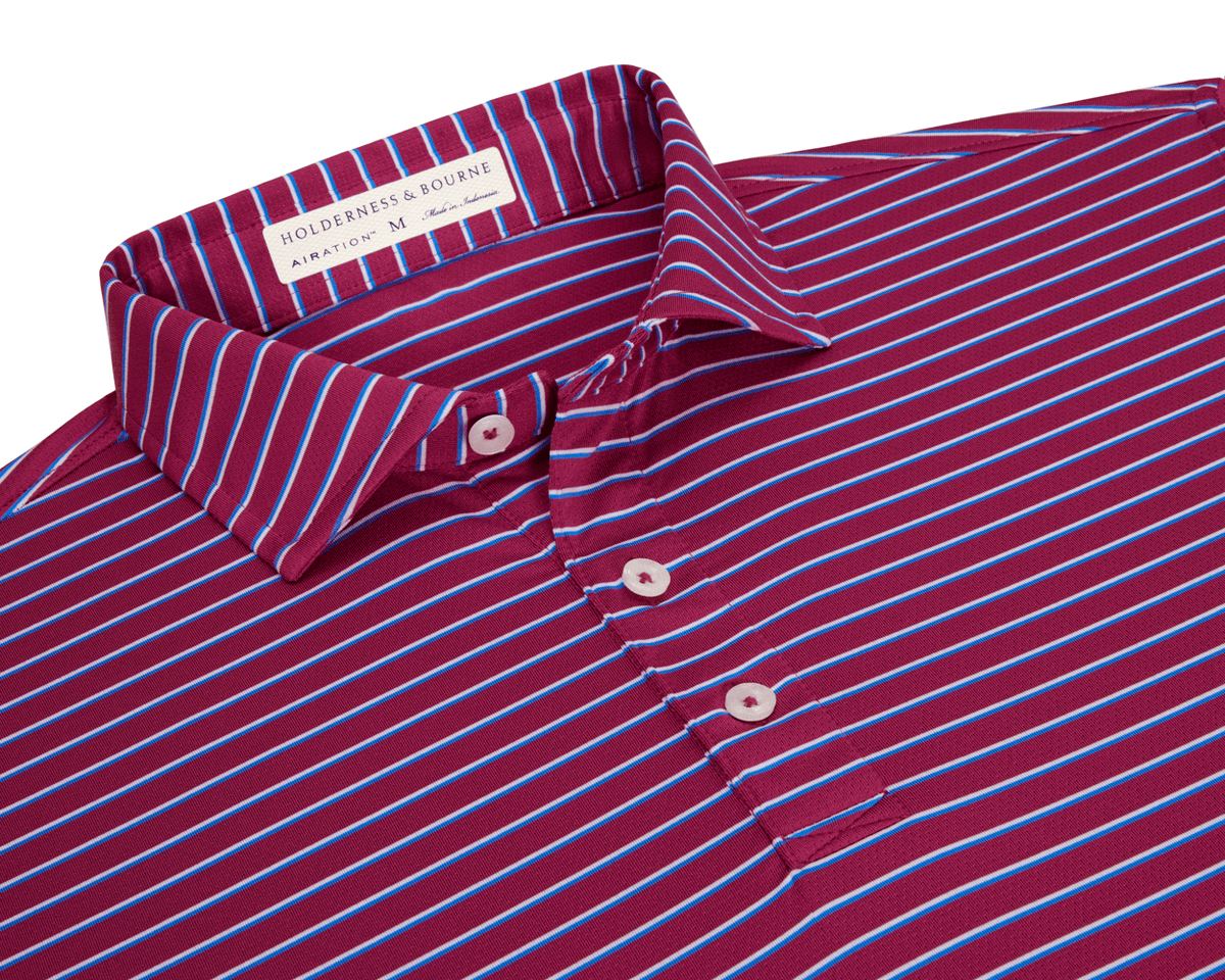 The Springer Shirt: Cabernet/White/Horizon Blue