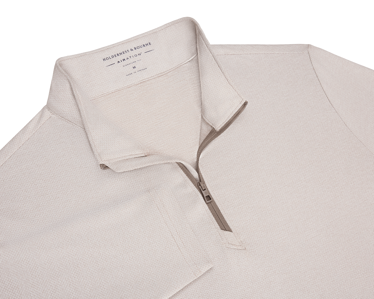 Men's Tan Quarter Zip Pullover | Holderness & Bourne