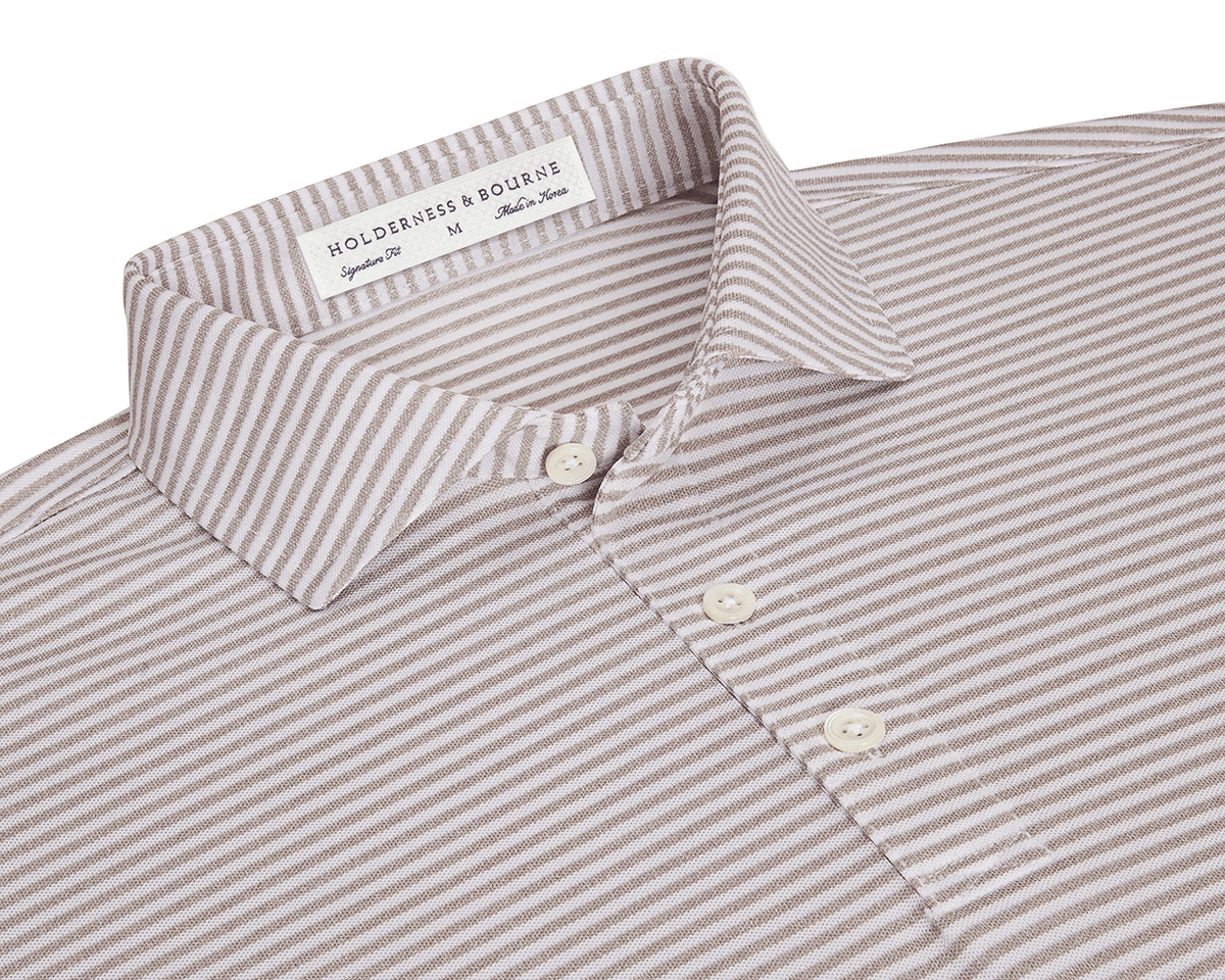 The Maxwell Shirt: Heathered Dune & White