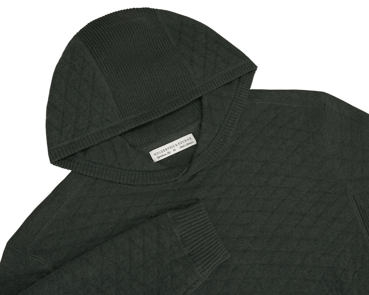Holderness & Bourne Mens Dark Green Hoodie