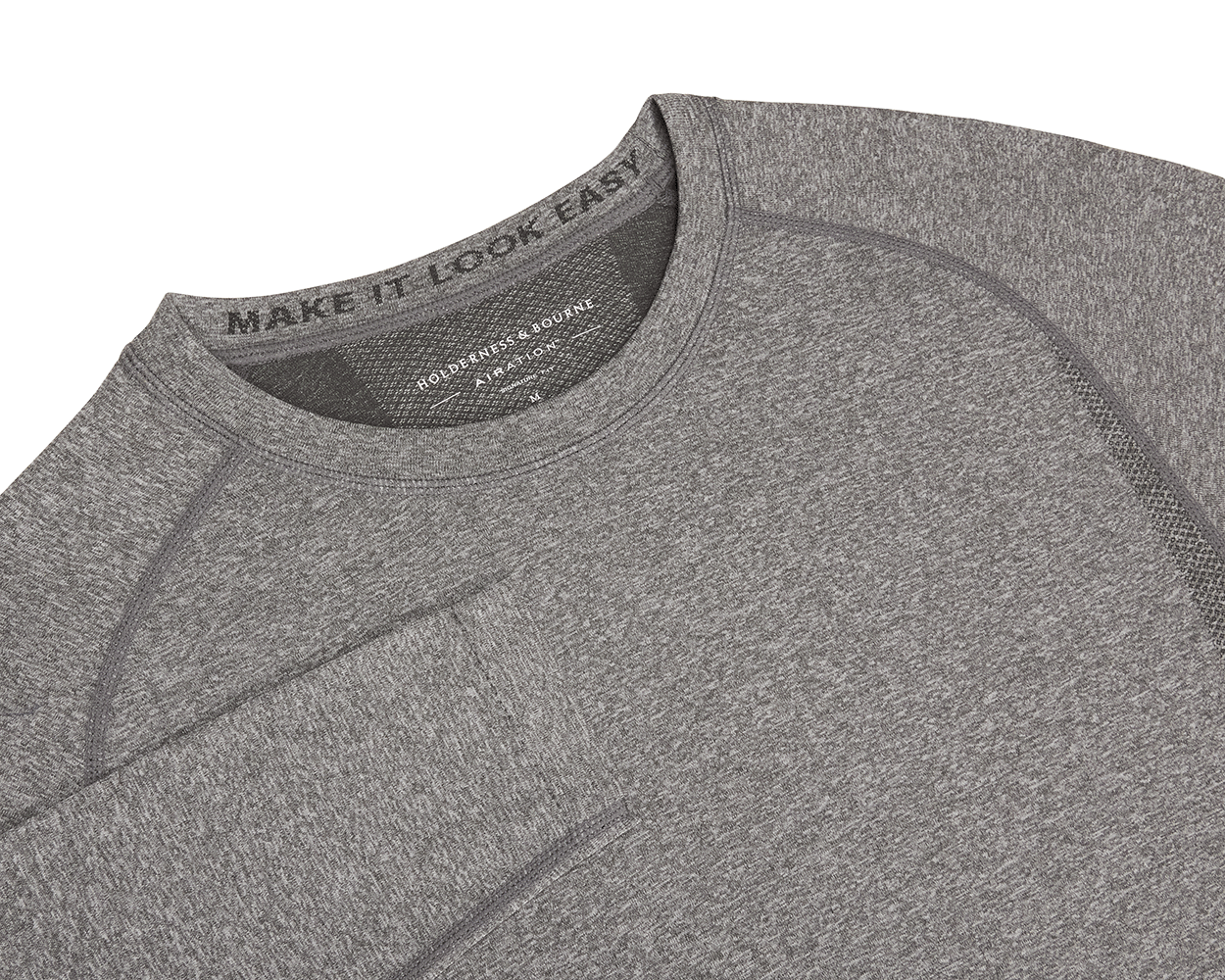 Gray Long Sleeve Performance T-Shirt | Holderness & Bourne