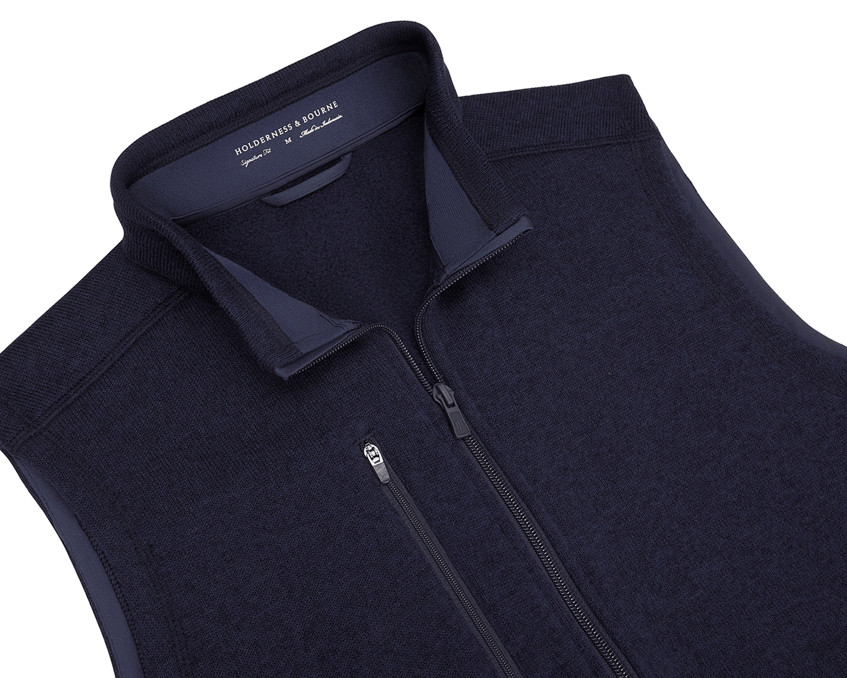 The Ashby Vest: Heathered Dark Navy