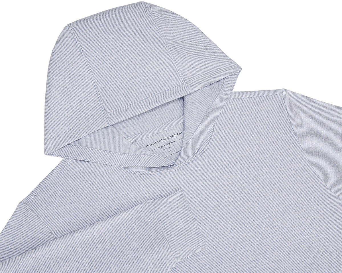 Holderness & Bourne Men’s Blue And White Striped Hoodie