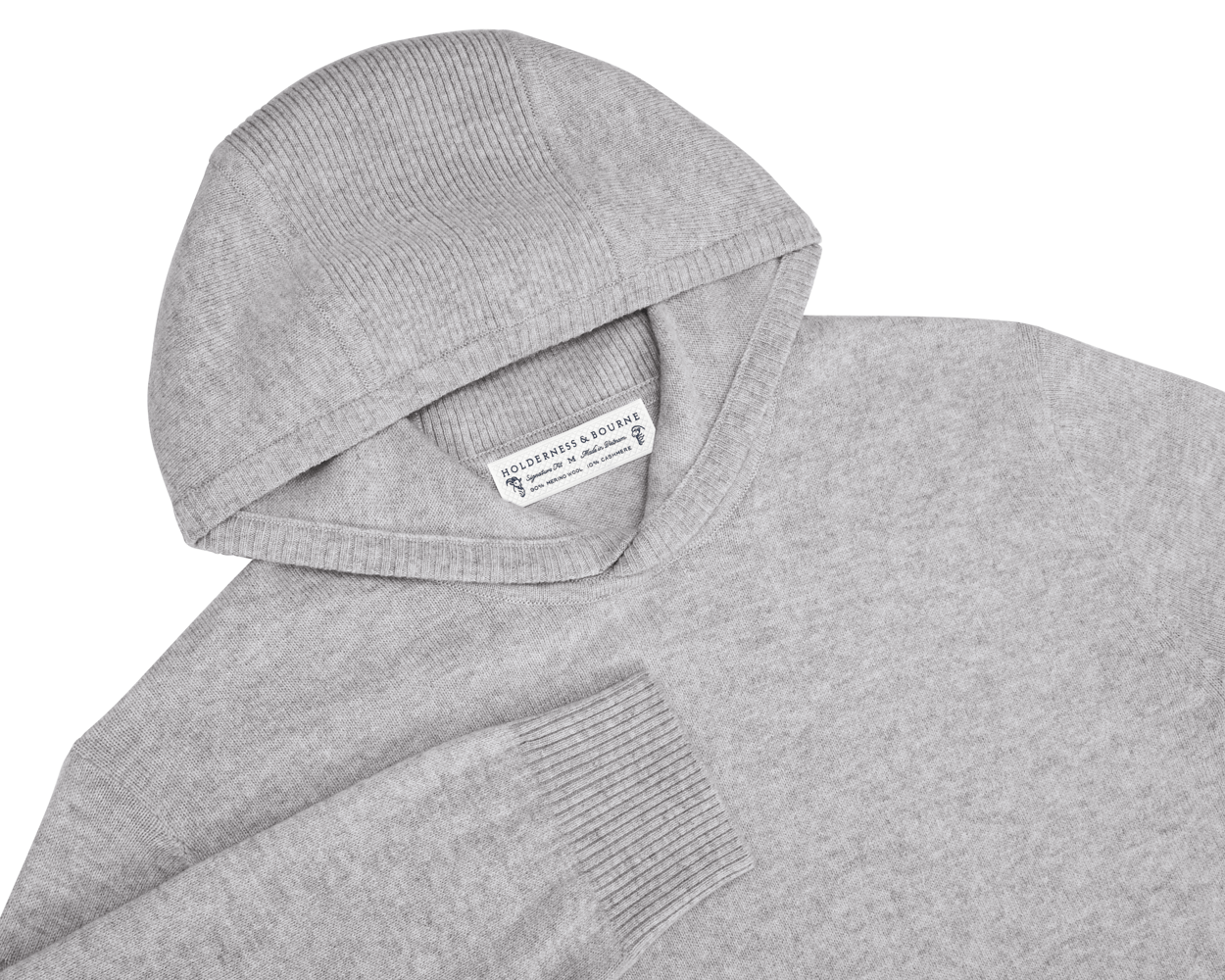 Men's Gray Wool Sweater Hoodie | Holderness & Bourne