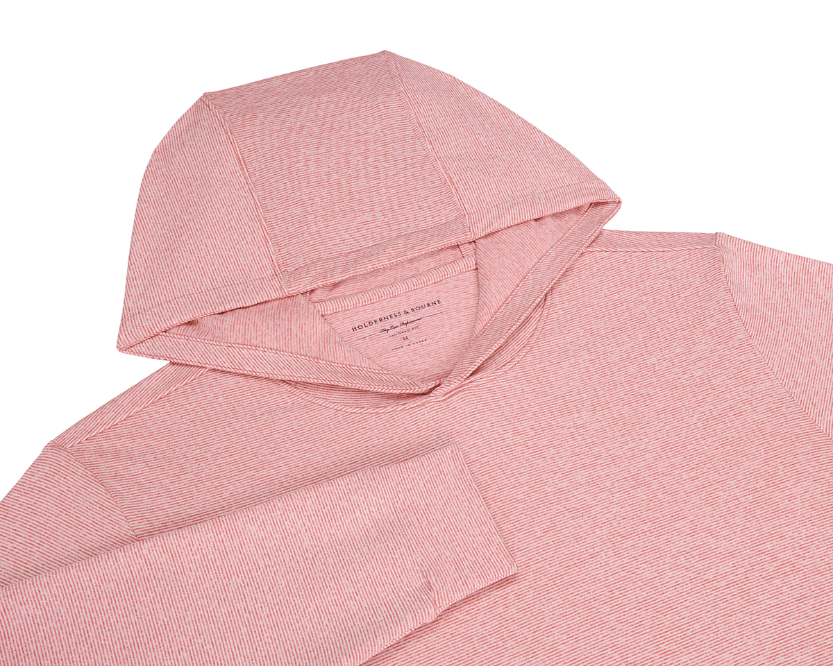 Holderness & Bourne Pink And White Striped Hoodie
