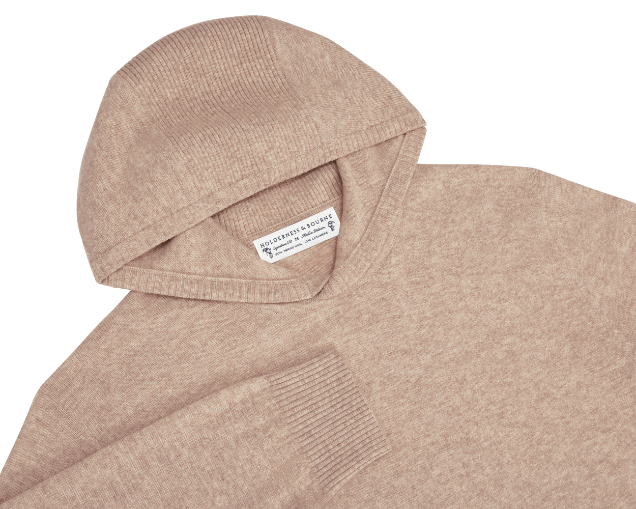 Men's Tan Wool Sweater Hoodie | Holderness & Bourne
