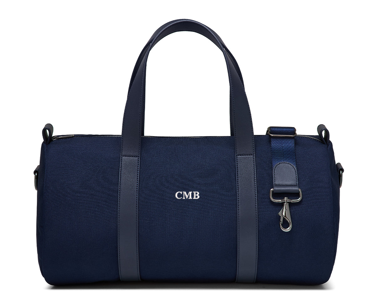 The Marston Banker Bag: Navy Ballistic - White Embroidery