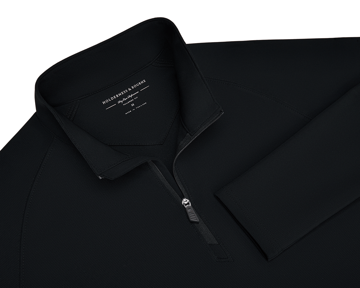The Stuart Quarter-Zip: Black
