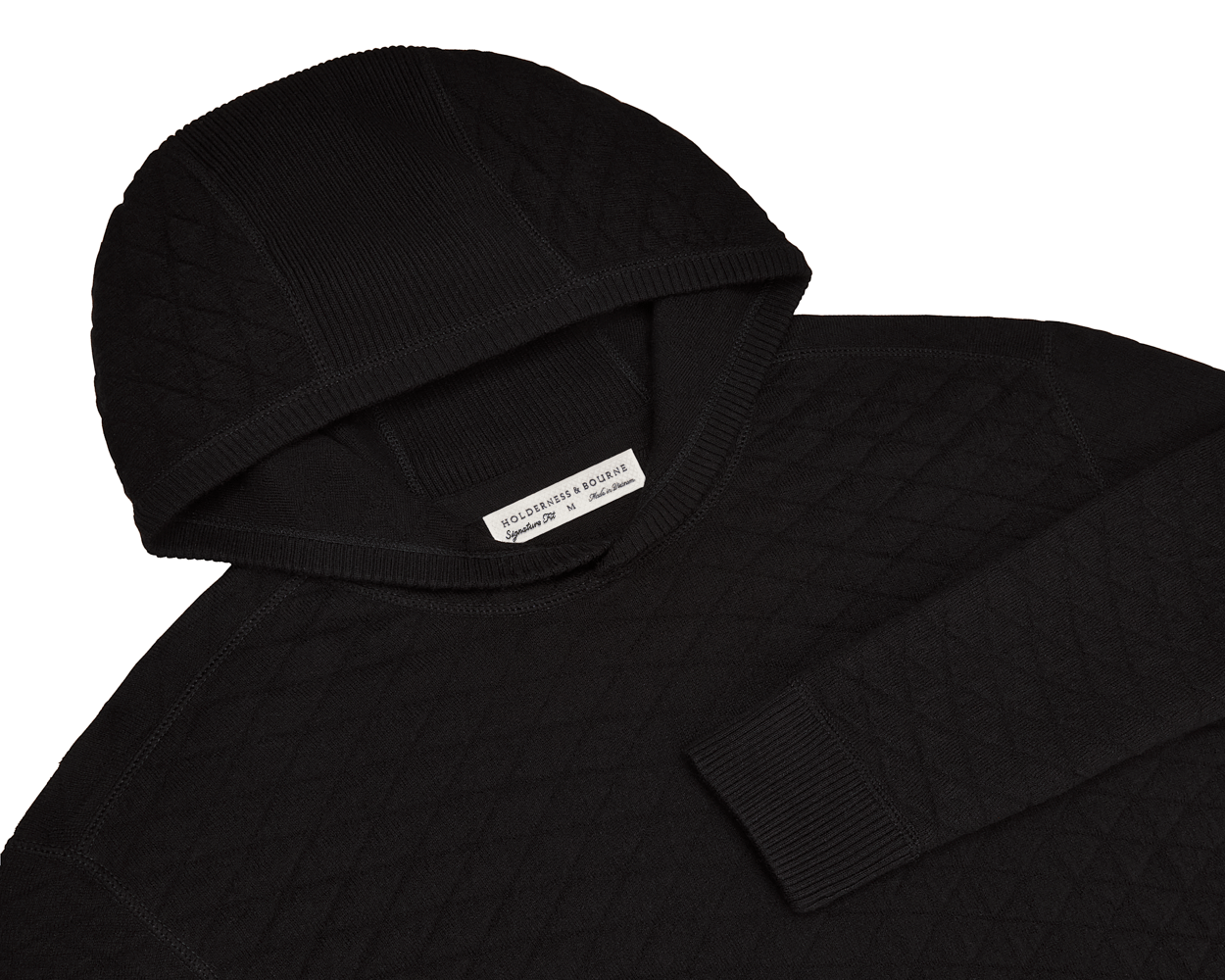 Men's Black Knit Hoodie | Holderness & Bourne