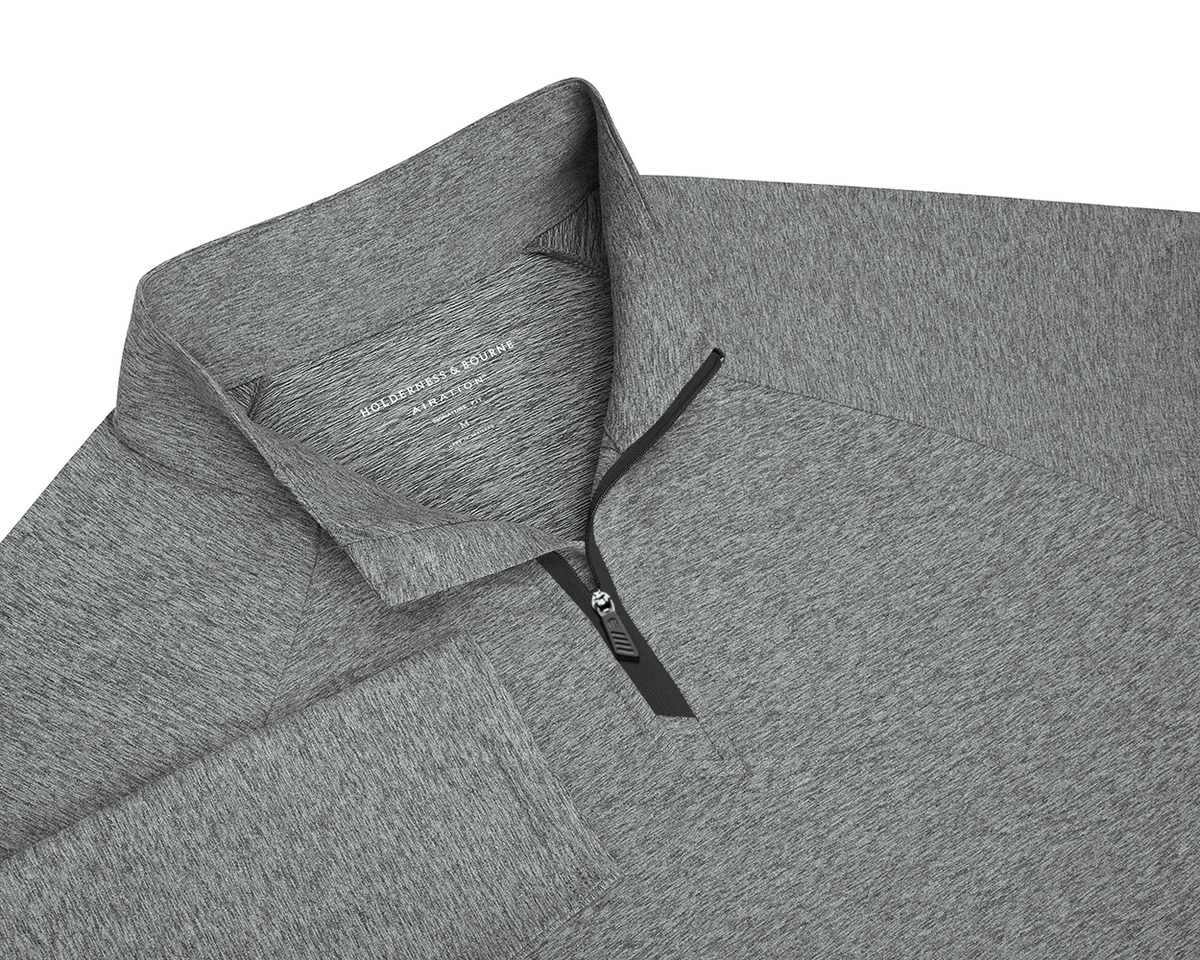The Darrow Quarter-Zip: Heathered Ivy