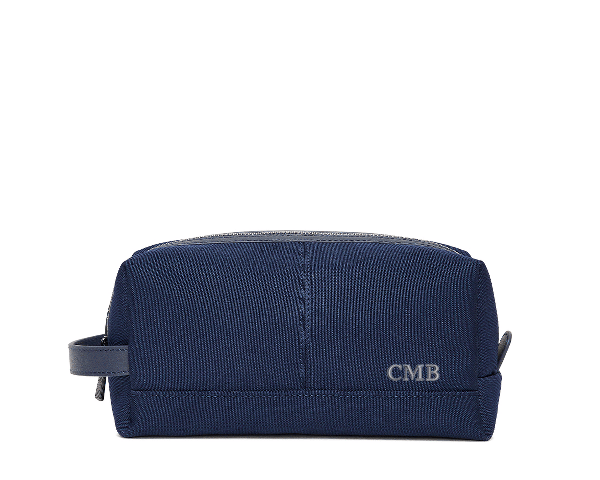 The Littler Dopp Kit: Navy Ballistic - Slate Blue Embroidery