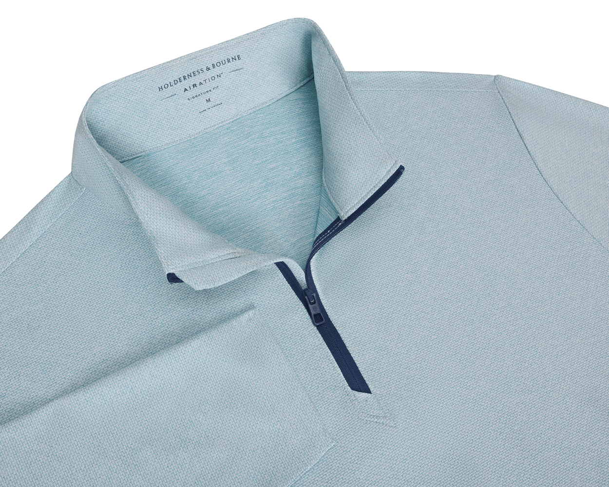 Men's Light Blue Quarter Zip Activewear | Holderness & Bourne