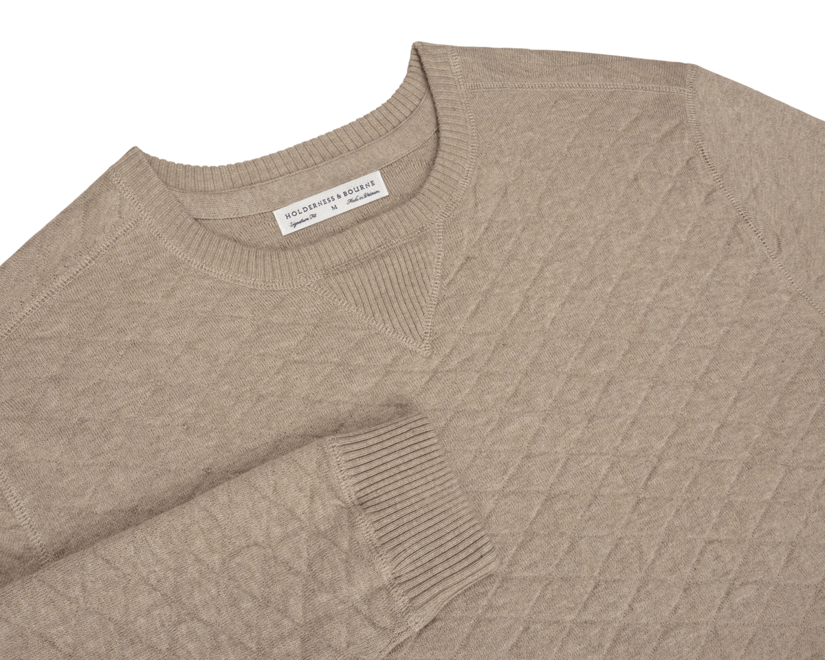 The Ward Crewneck Sweater: Heathered Light Dune