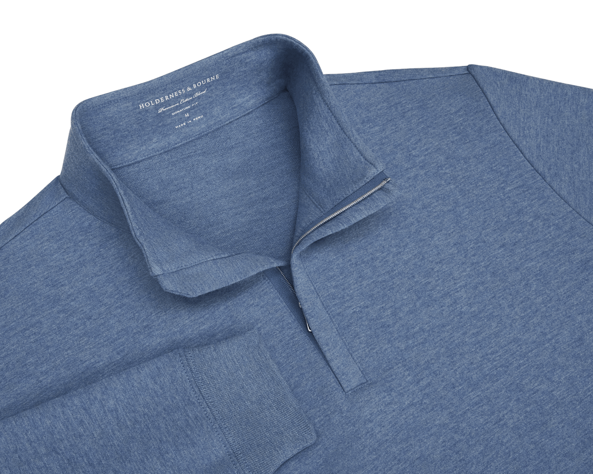 The Harper Quarter-Zip: Heathered Bedford
