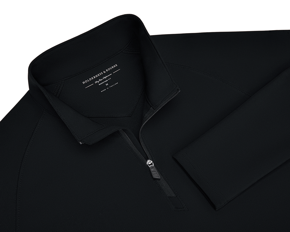The Stuart Quarter-Zip: Black