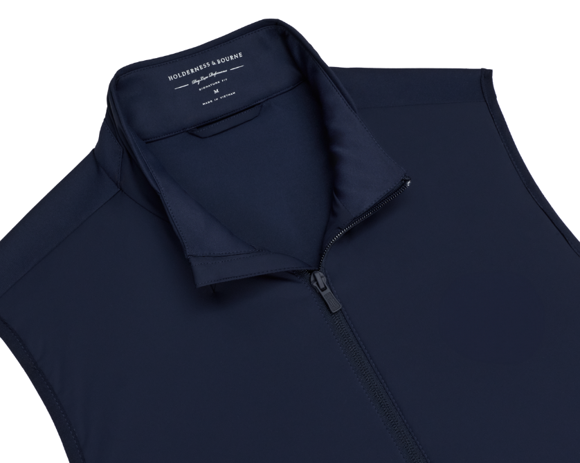 マディソンブルー　ネイビー ノースリーブ ベスト Men's Navy Blue Vest | Holderness & Bourne