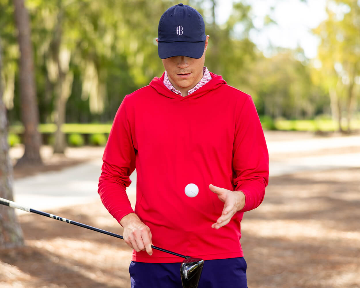 Holderness & Bourne The Jackson Men's Red Pullover Golf Hoodie