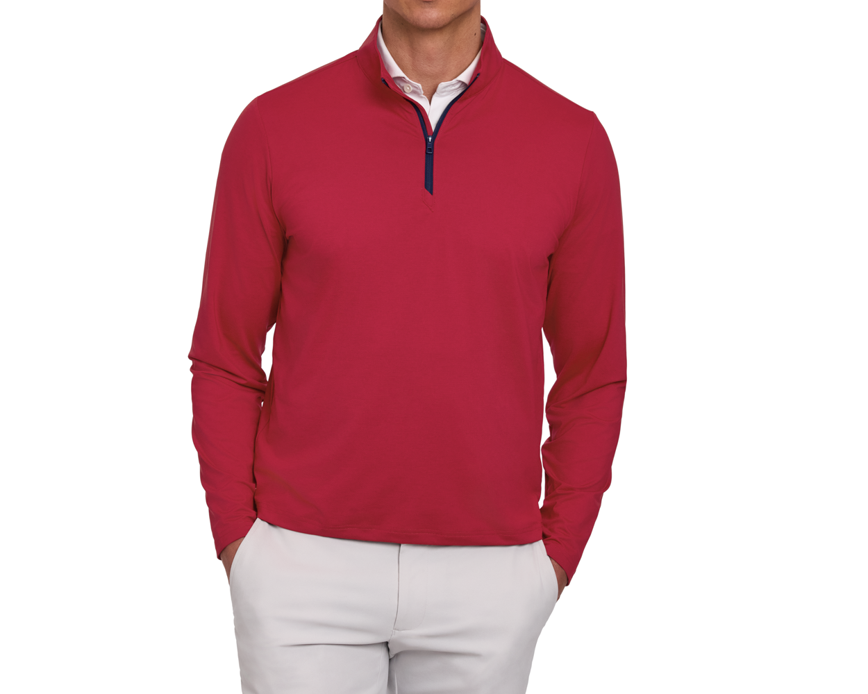 The Bell Quarter-Zip: Heathered Liberty Red