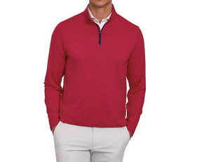 The Bell Quarter-Zip: Heathered Liberty Red
