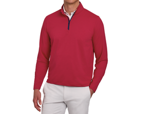 The Bell Quarter-Zip: Heathered Liberty Red