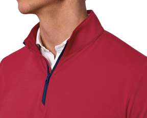 The Bell Quarter-Zip: Heathered Liberty Red