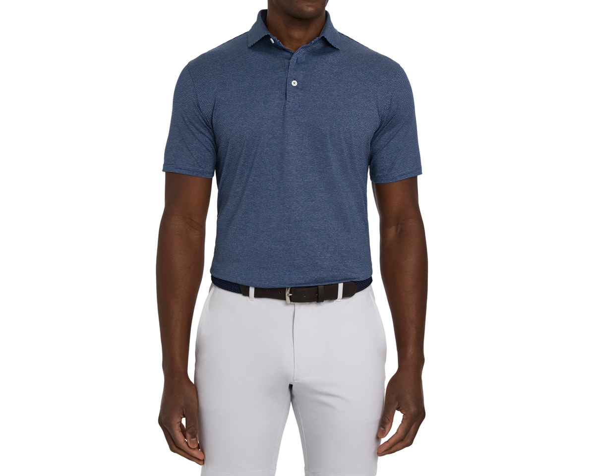 The Perkins Shirt: Navy & Heathered Pacific Blue