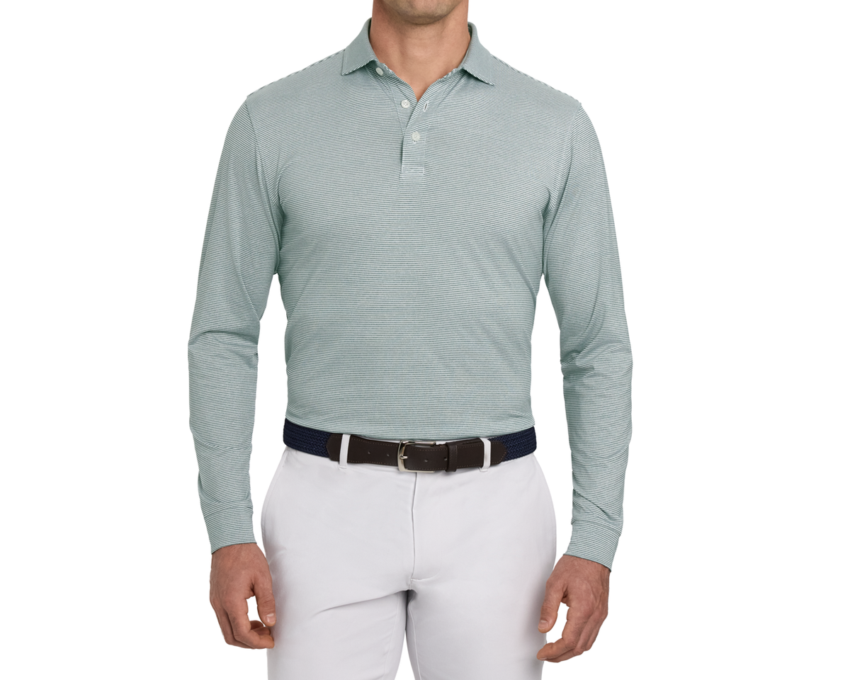 The Burke Shirt: Heathered California Spruce & White
