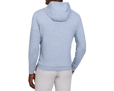 The Hamilton Hoodie: Heathered Pacific Blue & White
