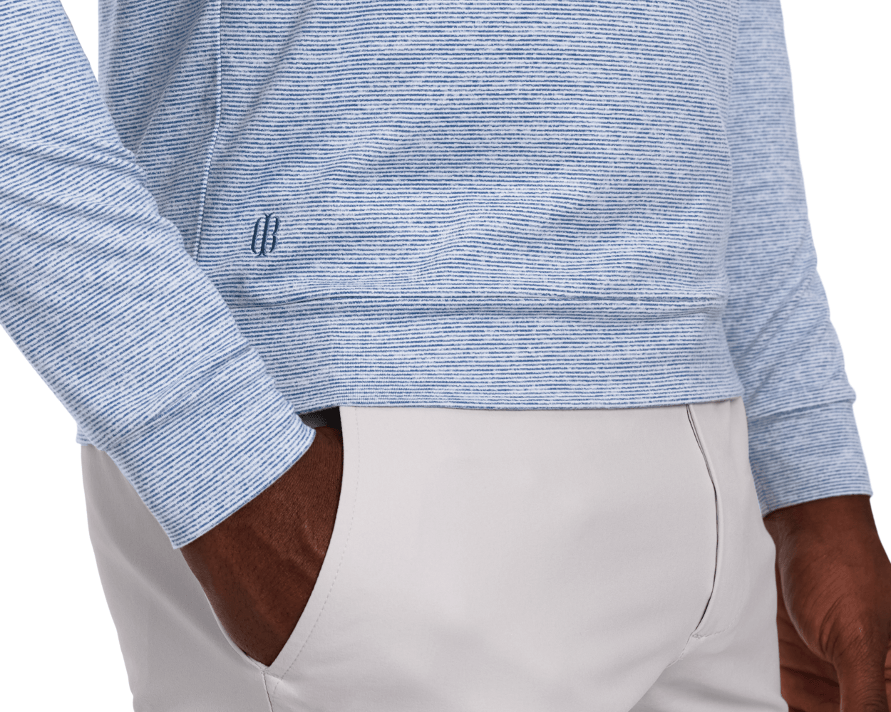 The Hamilton Hoodie: Heathered Pacific Blue & White