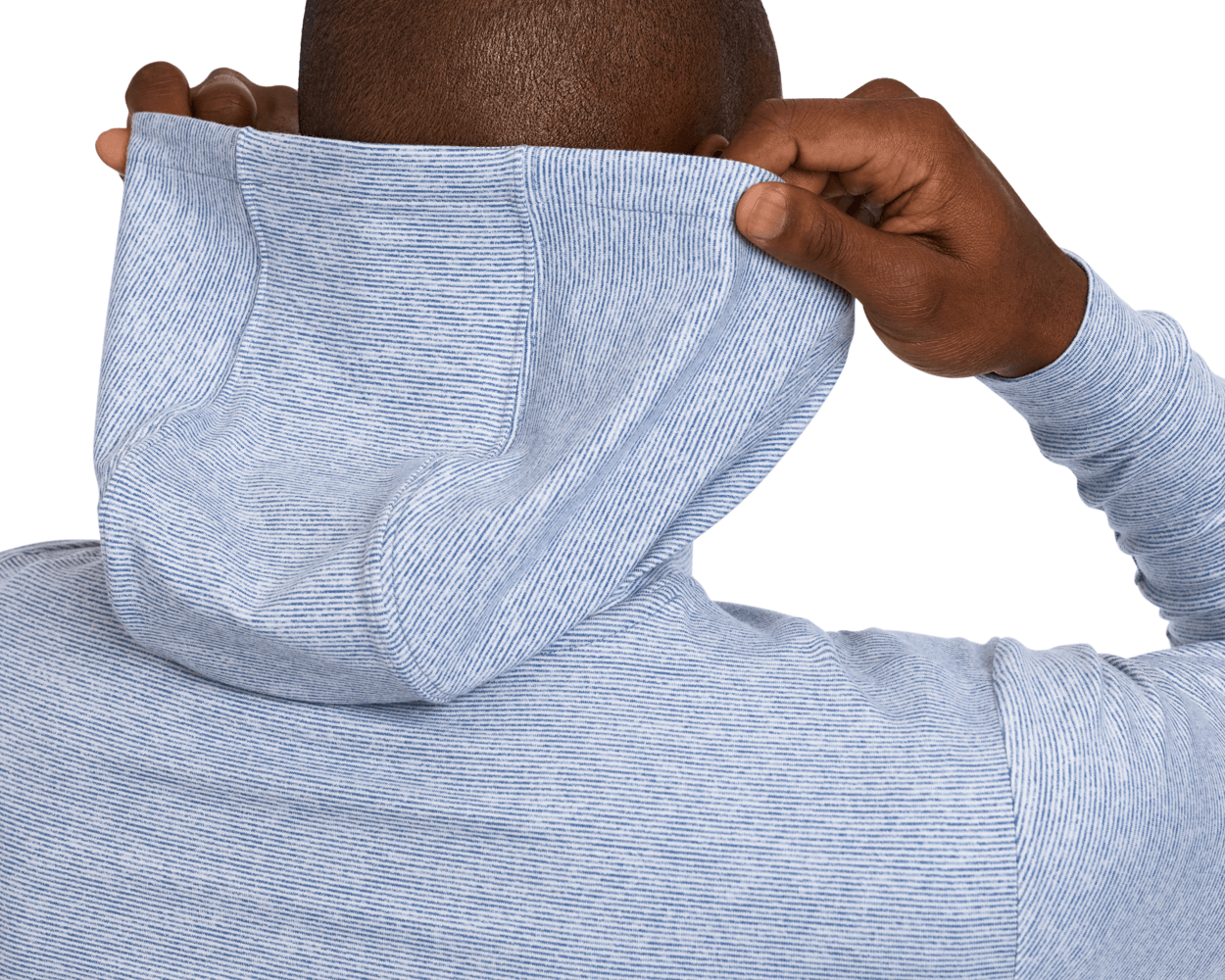 The Hamilton Hoodie: Heathered Pacific Blue & White