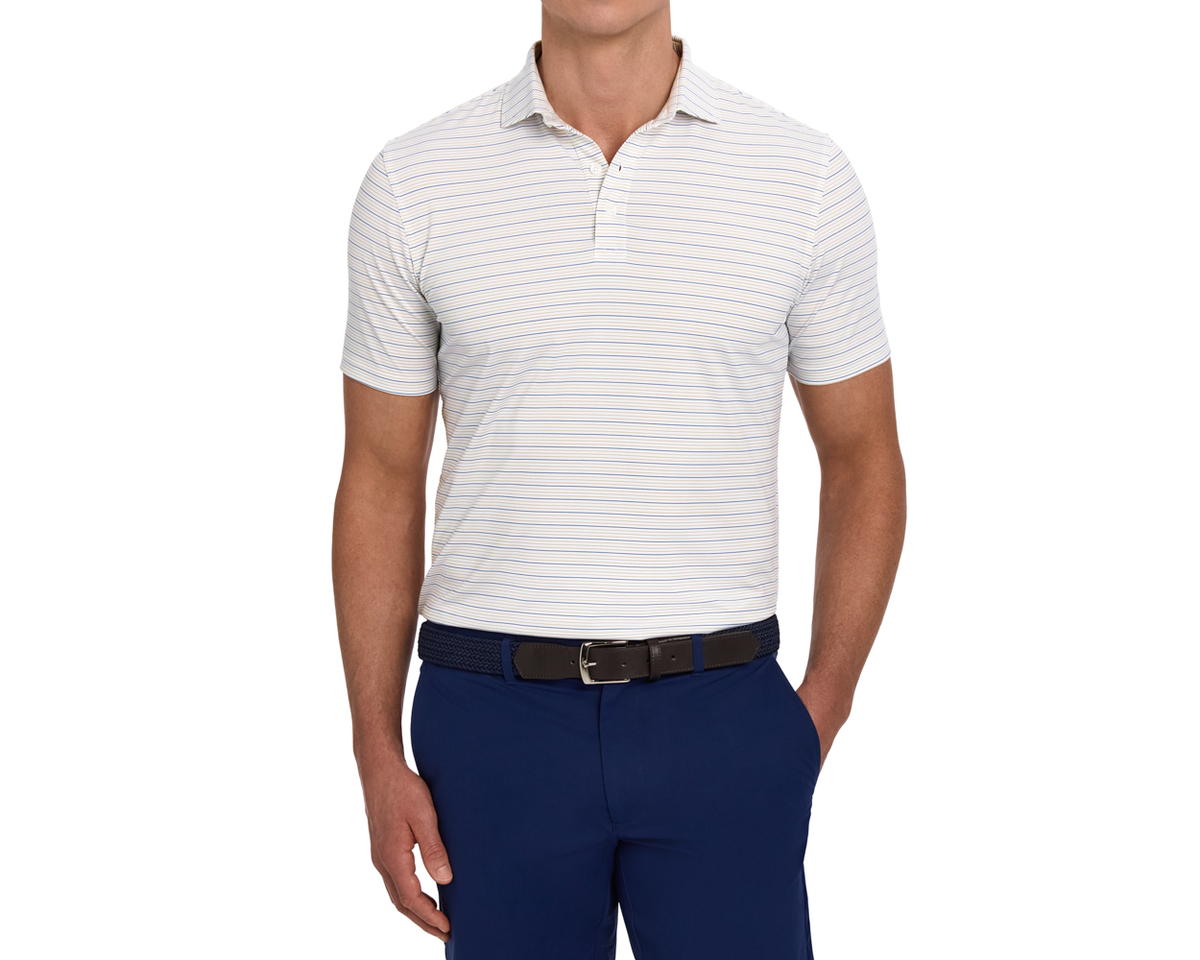 The Stanley Shirt: White/Dune/Pacific Blue
