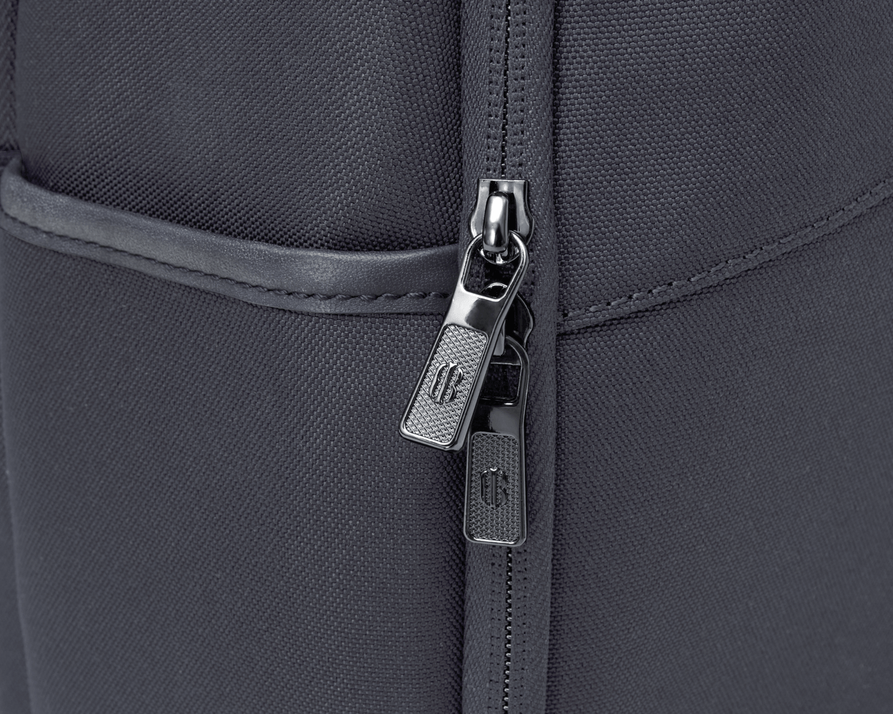 The Broughton Backpack: Dark Gray - Black Embroidery