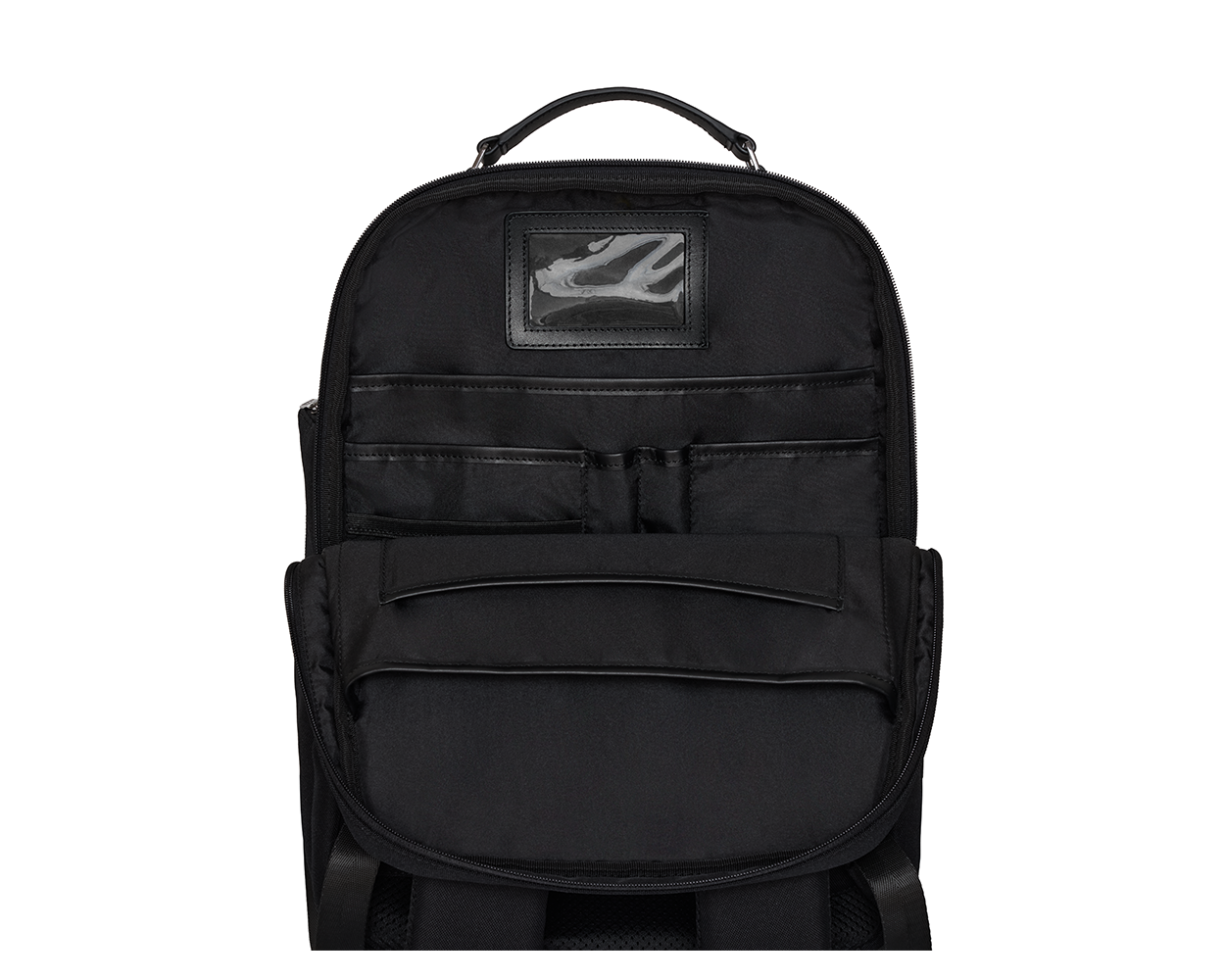 The Broughton Backpack: Black - Dark Gray Embroidery