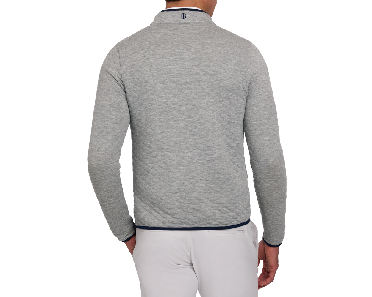 The Sullivan Quarter-Snap: Heathered Light Gray & Navy